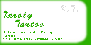 karoly tantos business card