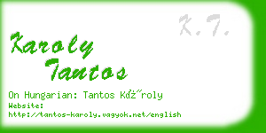 karoly tantos business card